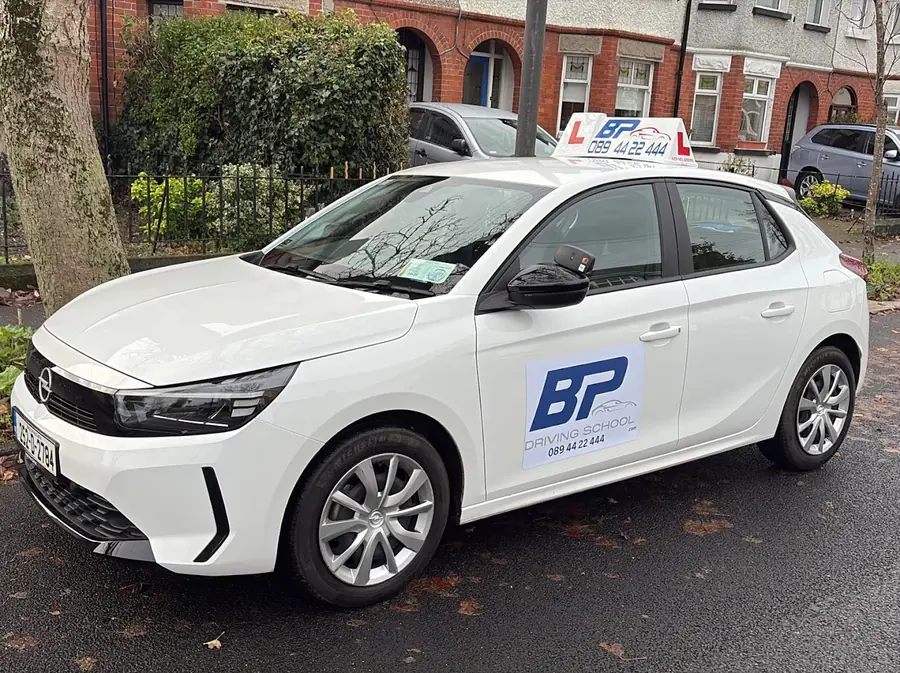BP Driving School lesson car with L plates in North Dublin