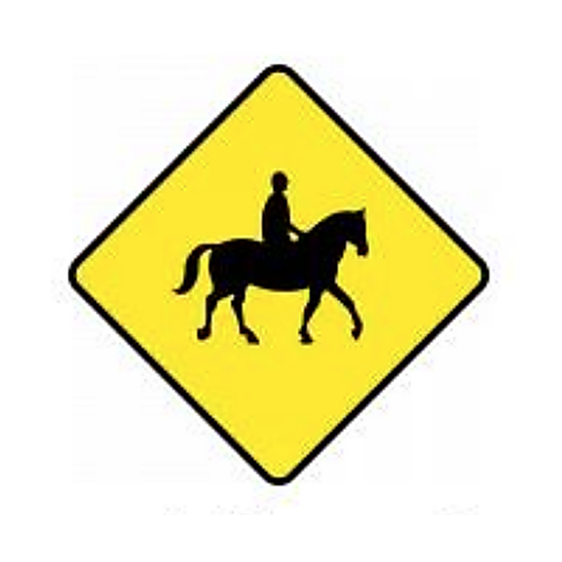 Accompanied horses and ponies warning sign Ireland