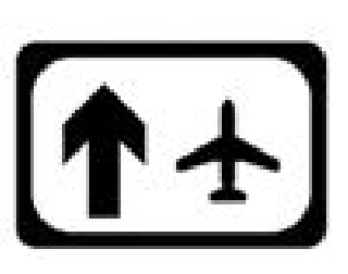 Airport symbol information sign Ireland