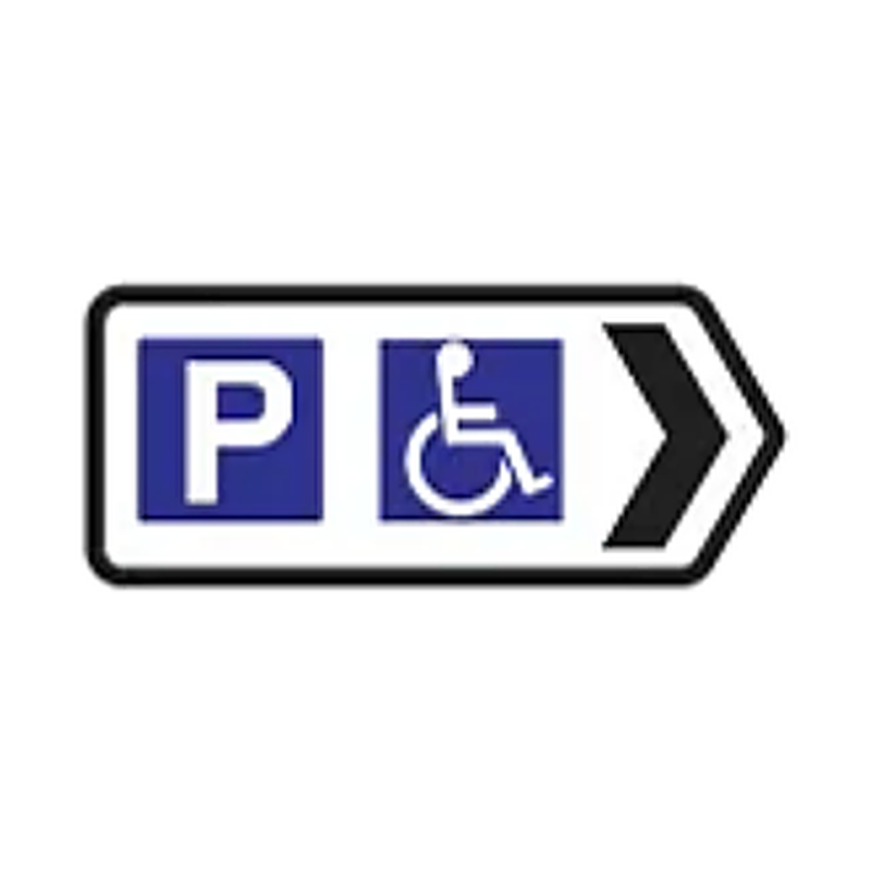 Car park with facilities for disabled person sign Ireland