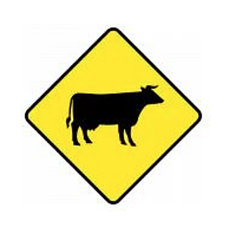 Cattle and farm animals warning sign Ireland