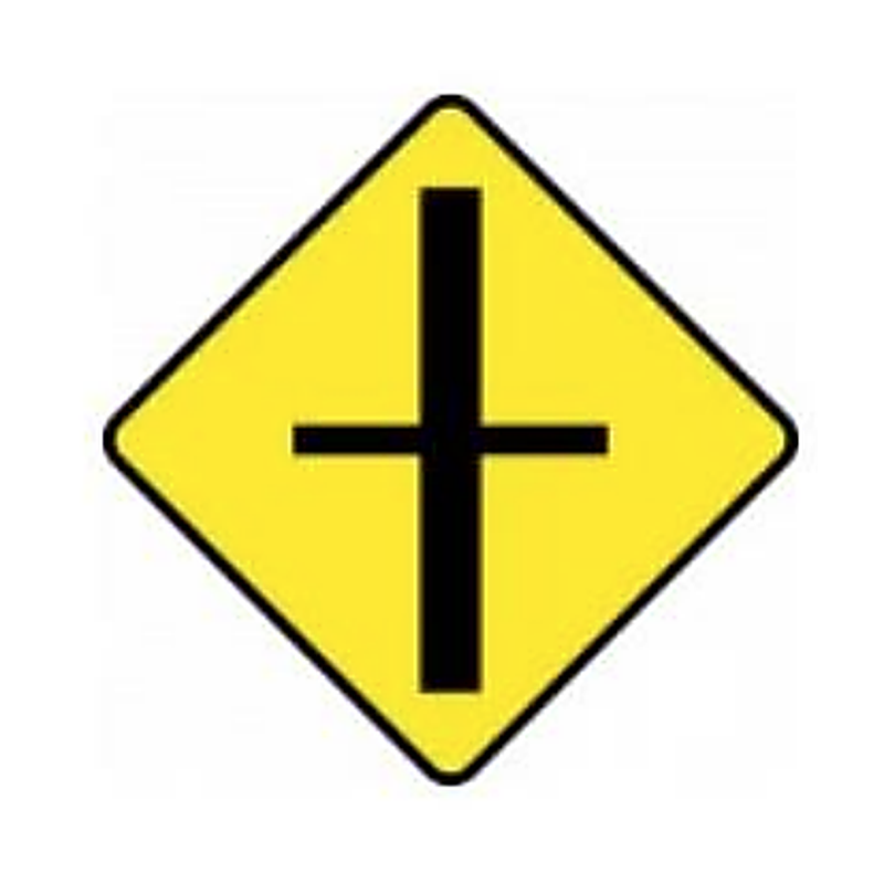 Crossroads warning sign Ireland