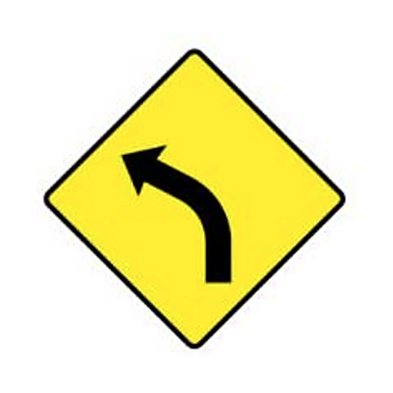 Dangerous bend ahead warning sign Ireland