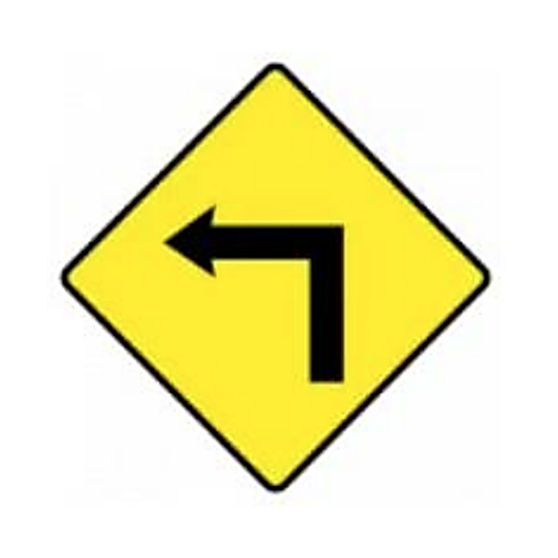 Dangerous corner ahead warning sign Ireland