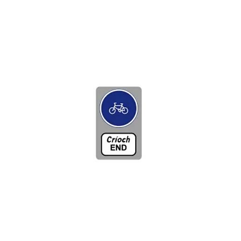 End of cycle track sign Ireland