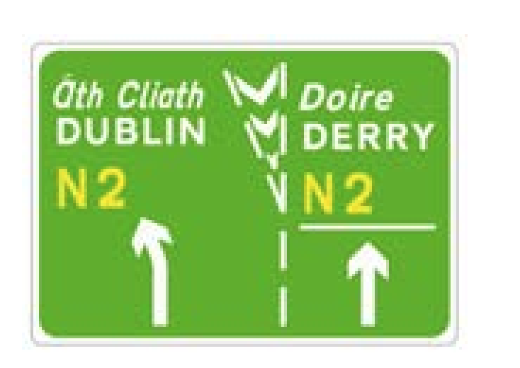 Lane destination sign Ireland