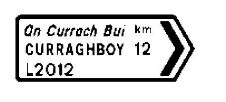 Local road direction sign Ireland — white