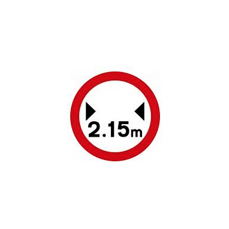 Maximum vehicle width sign Ireland