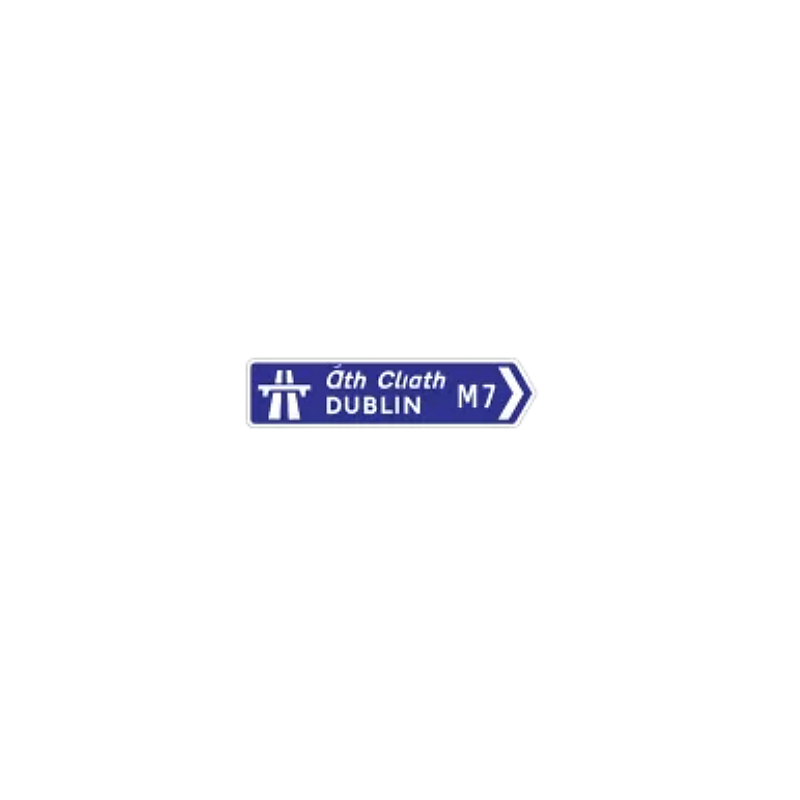 Motorway advance direction sign Ireland — blue