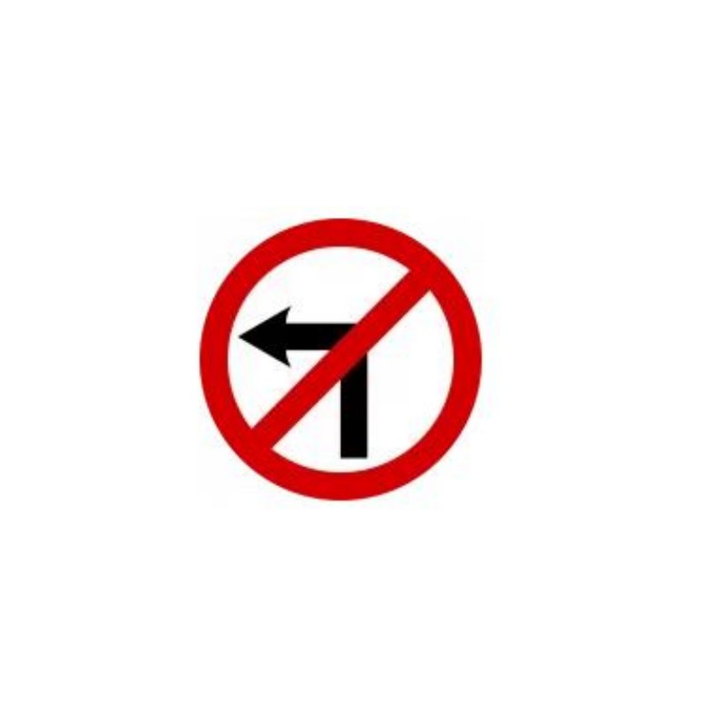 No left turn sign Ireland
