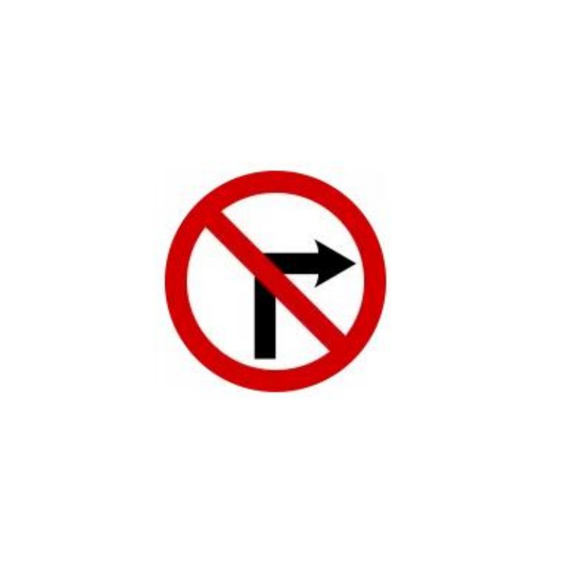 No right turn sign Ireland