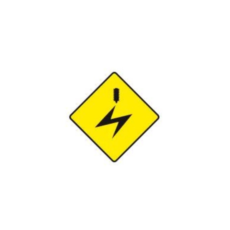 Overhead electric cables warning sign Ireland