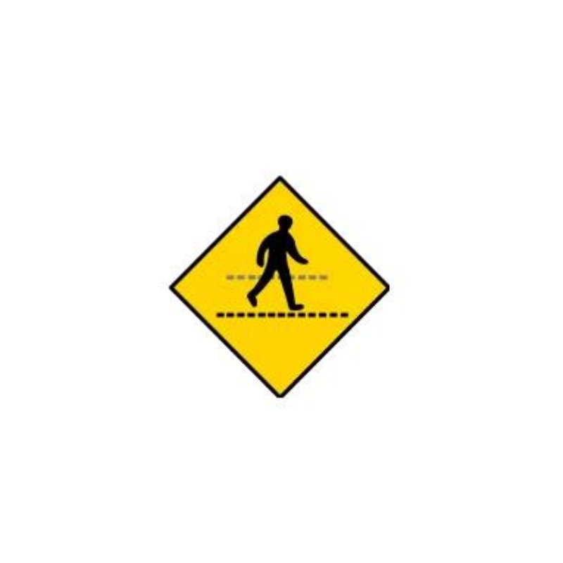 Pedestrian crossing ahead warning sign Ireland