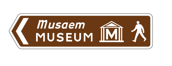 Pedestrian sign to tourist attraction Ireland