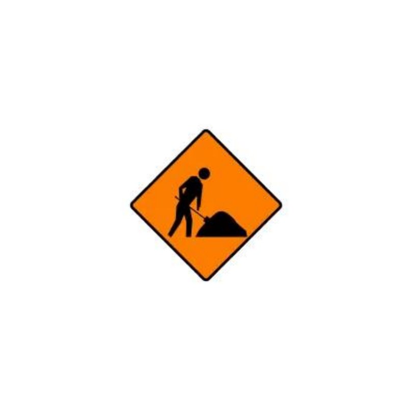 Road works ahead warning sign Ireland