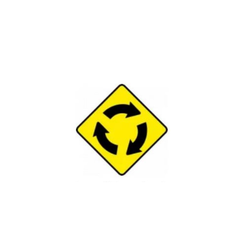 Roundabout ahead warning sign Ireland