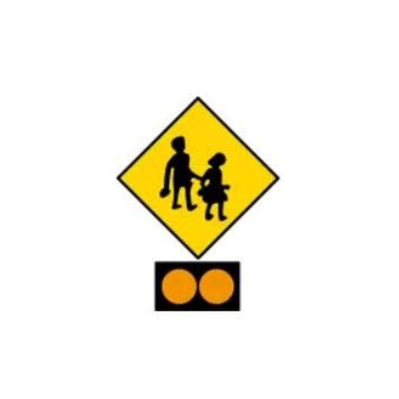 School children crossing ahead warning sign Ireland