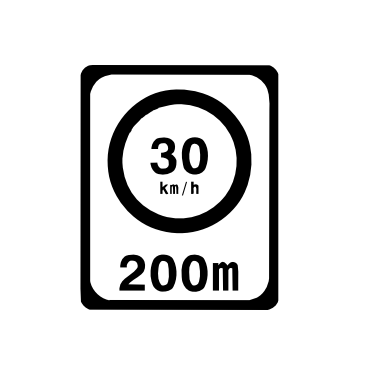 Speed limit ahead roadwork informative sign Ireland