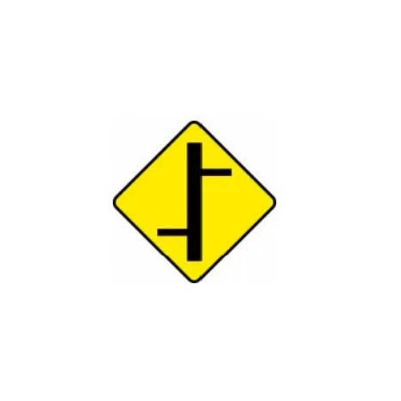 Staggered crossroads warning sign Ireland