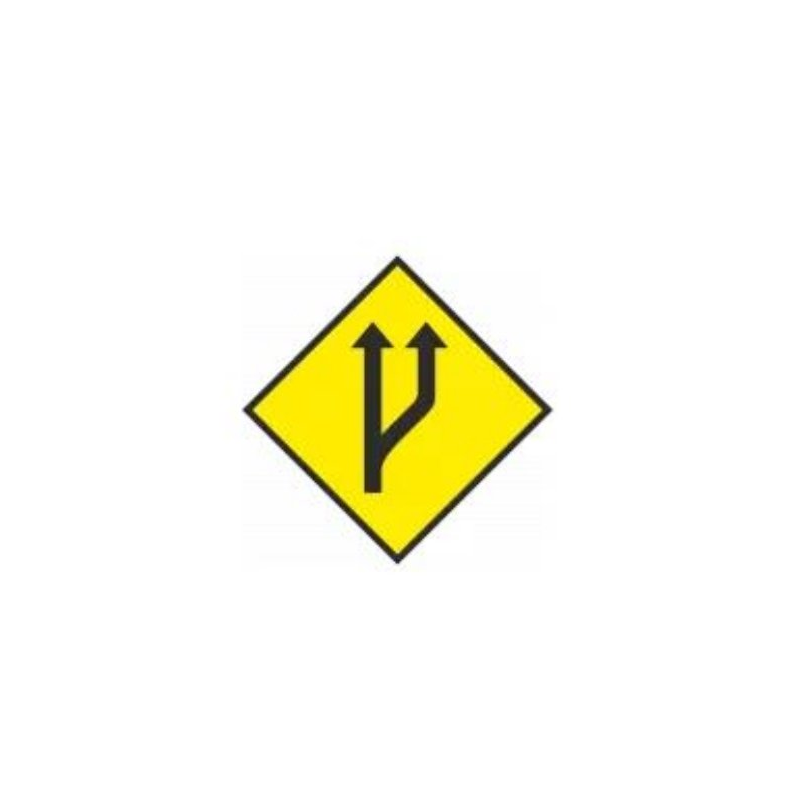 Start of a passing lane warning sign Ireland