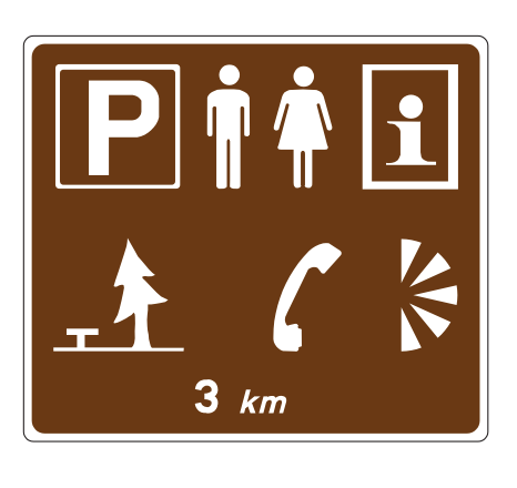 Tourist information signs Ireland brown