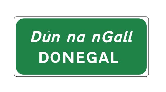 Town or village direction sign Ireland