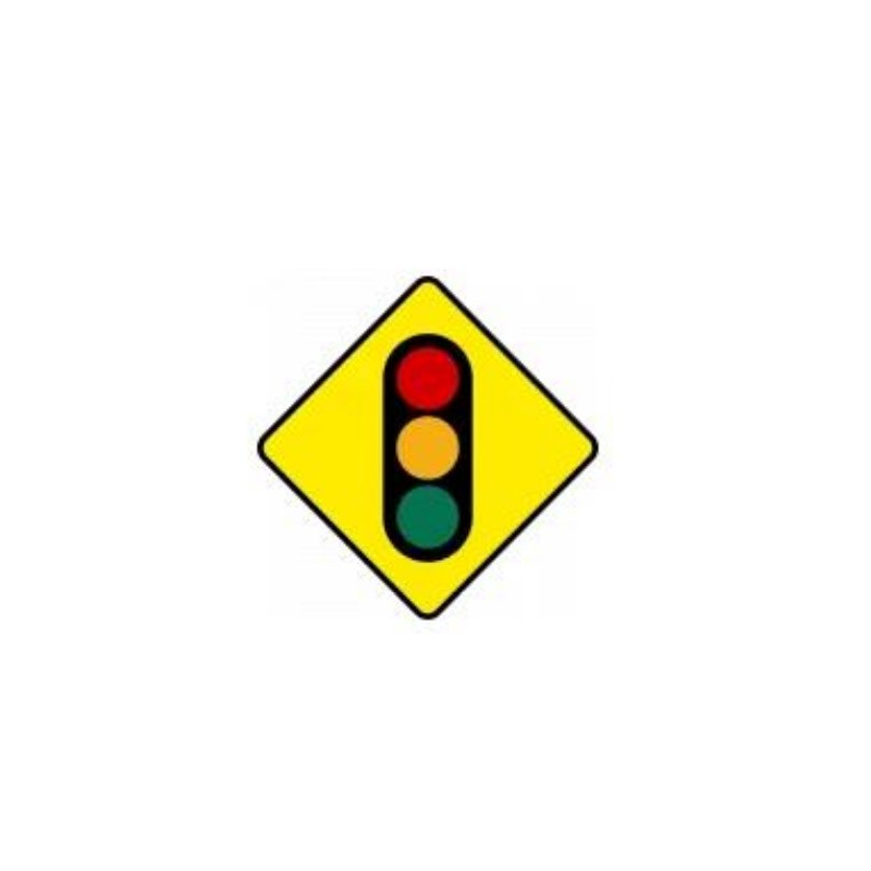 Traffic signals ahead warning sign Ireland