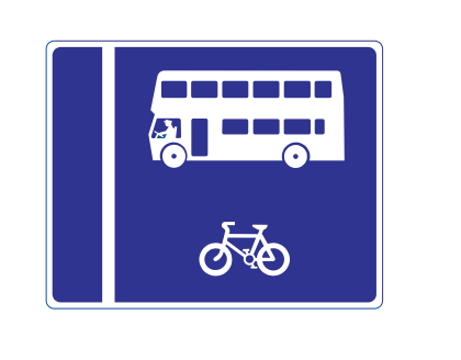 With-flow bus lane on right sign Ireland