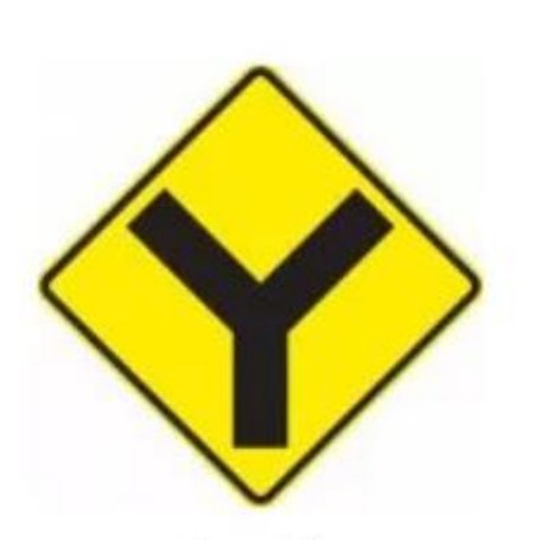 Y-junction warning sign Ireland